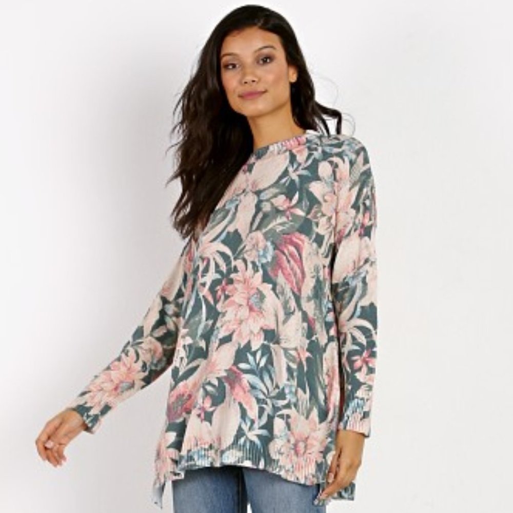 NWOT SMYM Petal Pines Knit Tunic Sweater XS